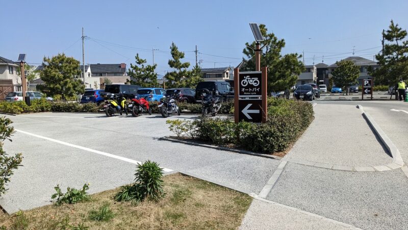 清水羽衣公園駐車場のバイク区画