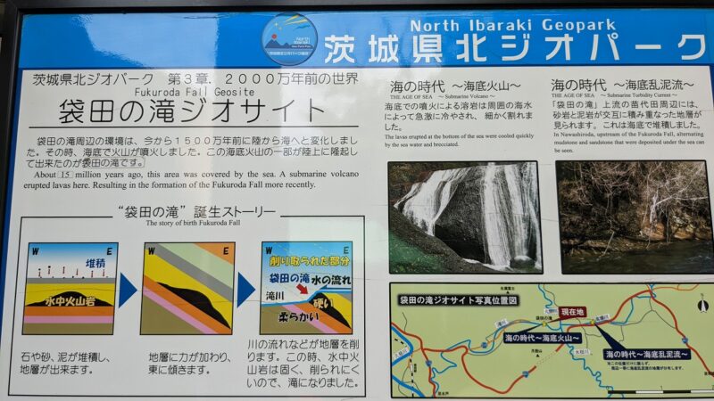 袋田の滝ジオサイト案内板